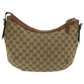 GUCCI GG Canvas Web Sherry Line Shoulder Bag Beige Silver Red 353399 85990
