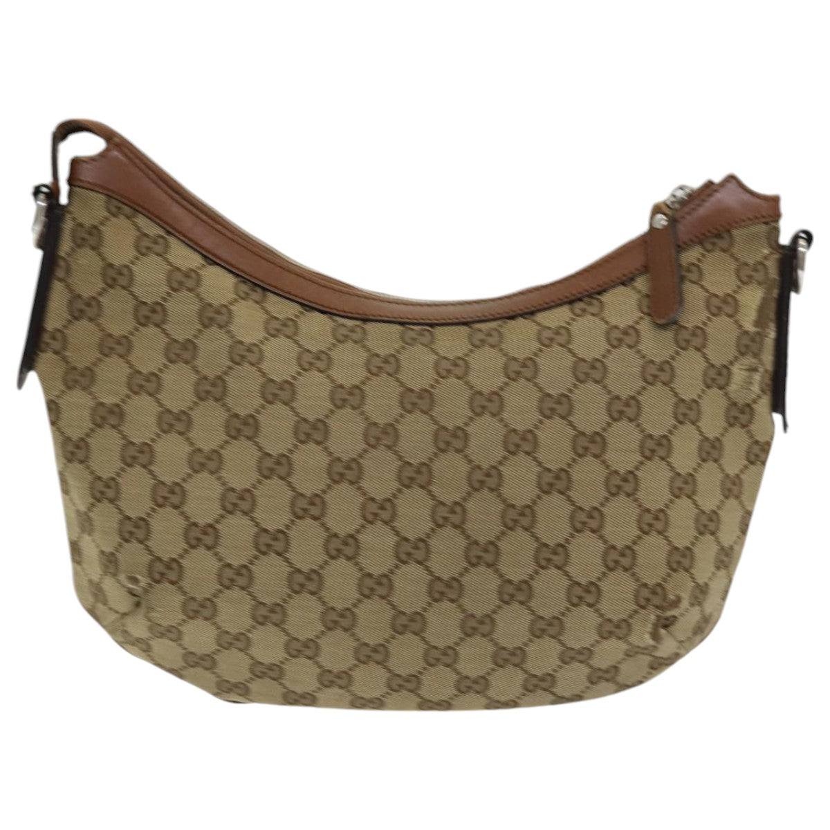 GUCCI GG Canvas Web Sherry Line Shoulder Bag Beige Silver Red 353399 85990