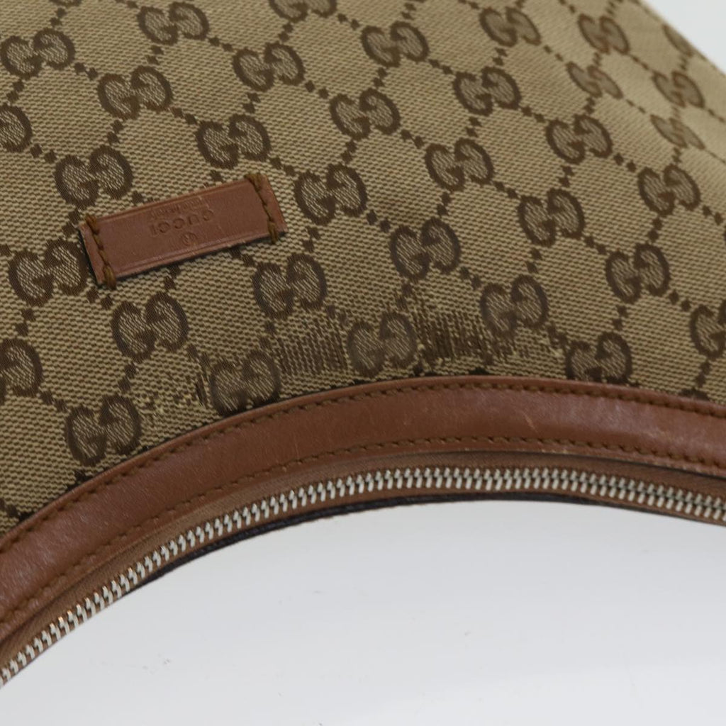 GUCCI GG Canvas Web Sherry Line Shoulder Bag Beige Silver Red 353399 85990