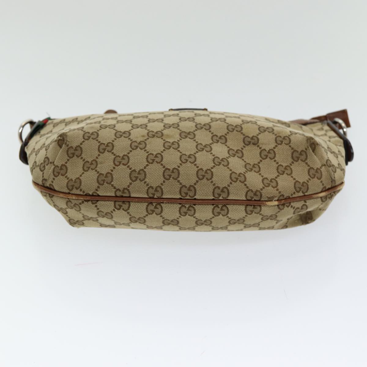 GUCCI GG Canvas Web Sherry Line Shoulder Bag Beige Silver Red 353399 85990