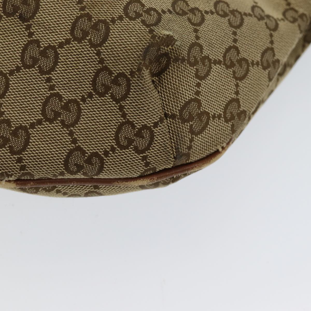 GUCCI GG Canvas Web Sherry Line Shoulder Bag Beige Silver Red 353399 85990
