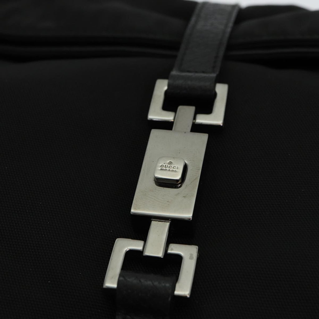 GUCCI Jackie Shoulder Bag Nylon Black Silver 001 3355 85992