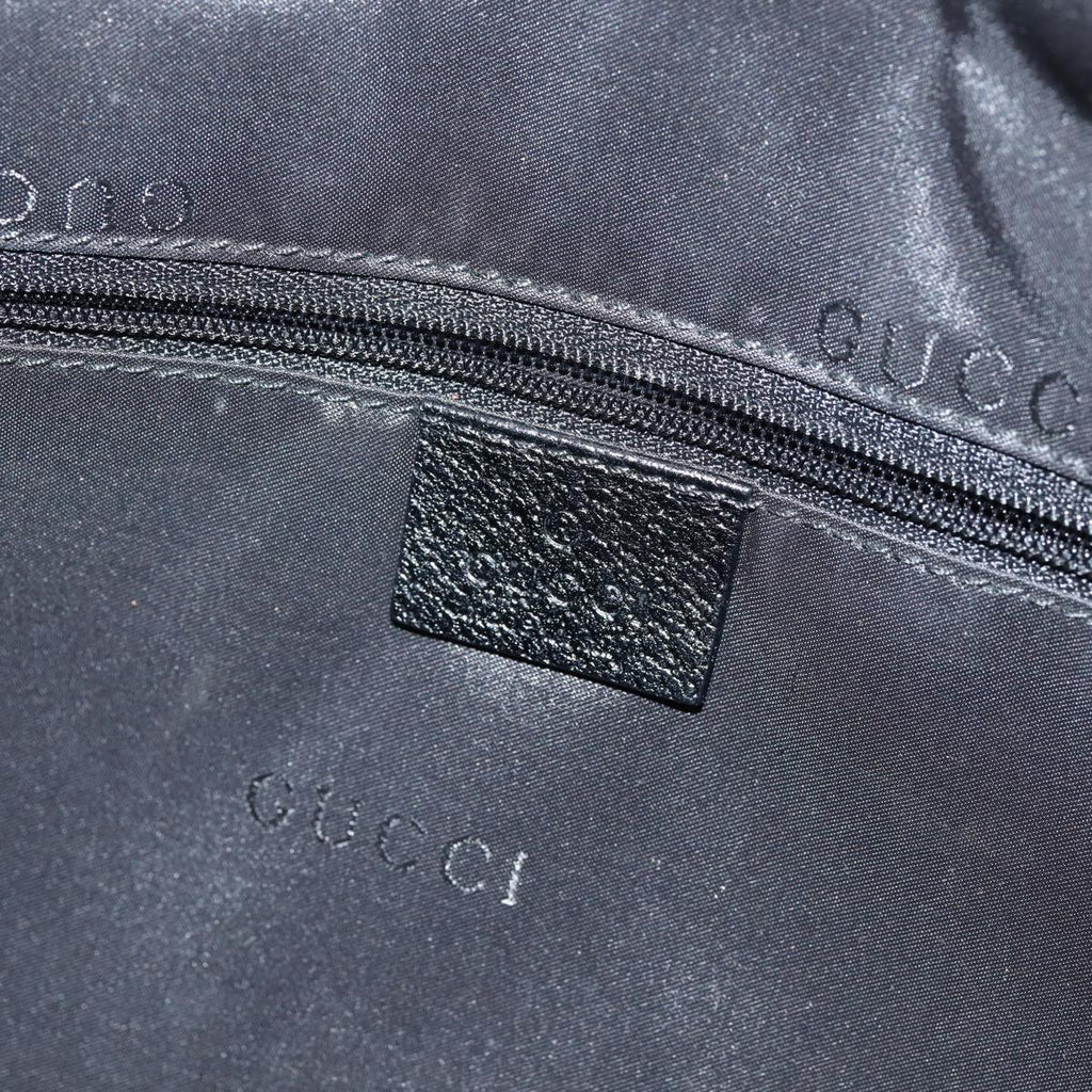 GUCCI Jackie Shoulder Bag Nylon Black Silver 001 3355 85992