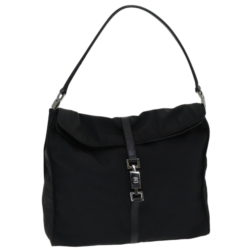 GUCCI Jackie Shoulder Bag Nylon Black Silver 001 3355 85992