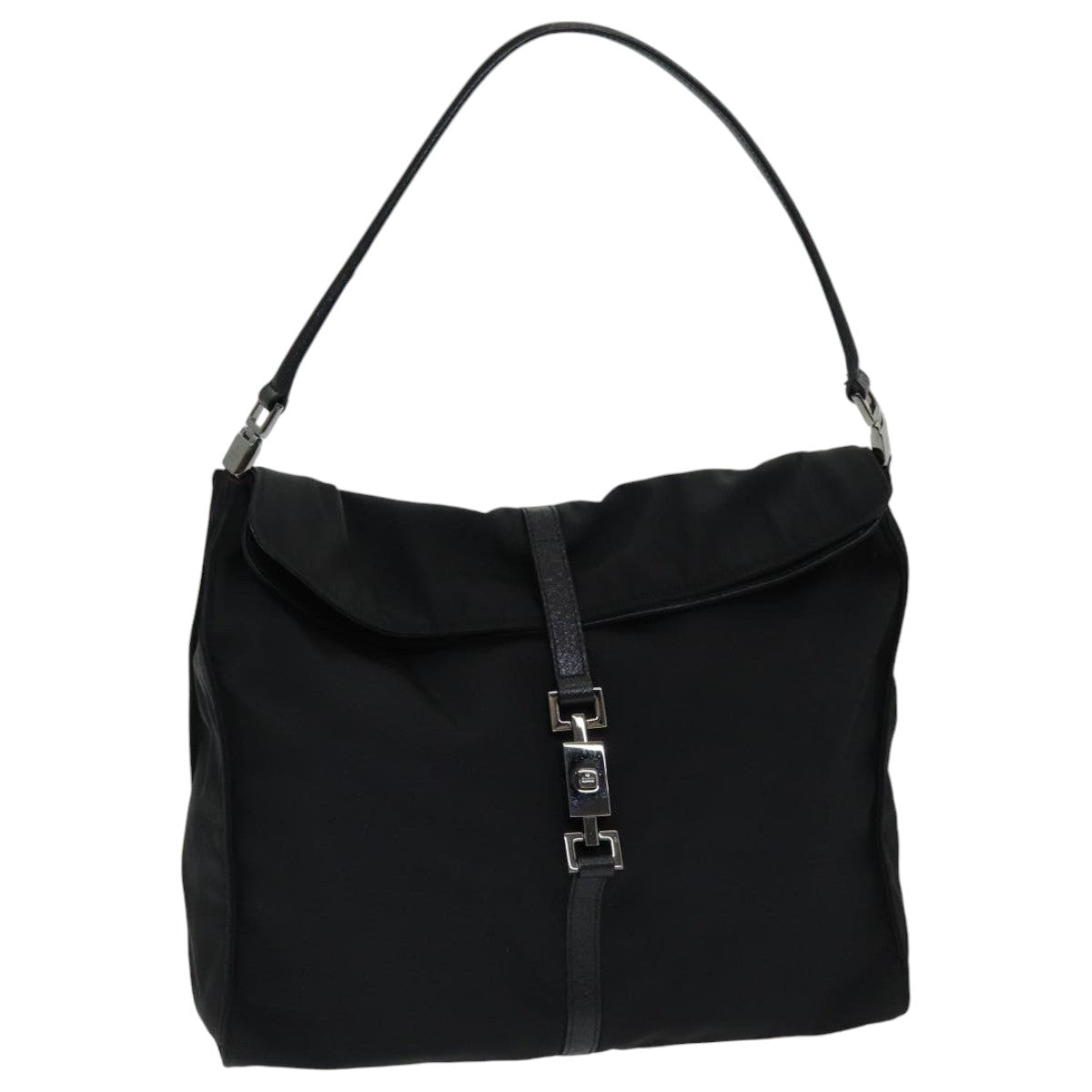 GUCCI Jackie Shoulder Bag Nylon Black Silver 001 3355 85992