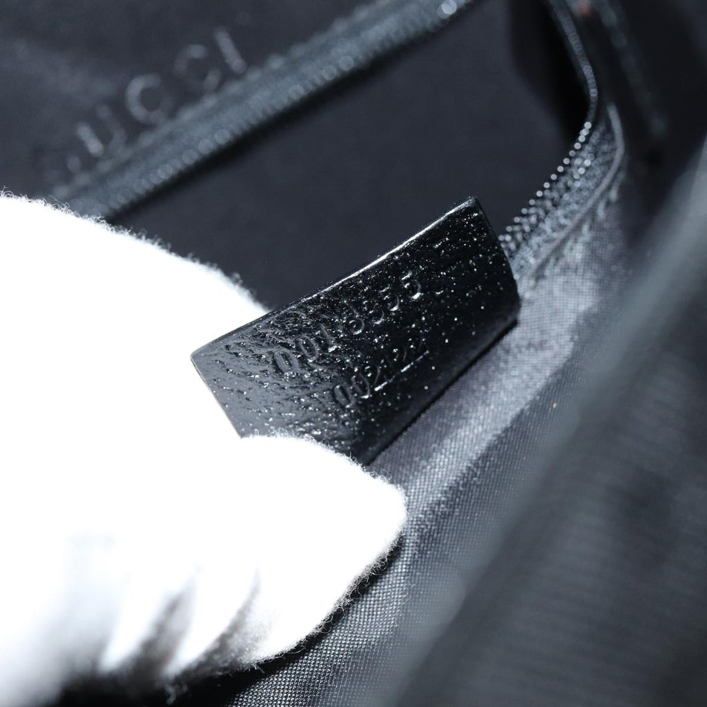 GUCCI Jackie Shoulder Bag Nylon Black Silver 001 3355 85992