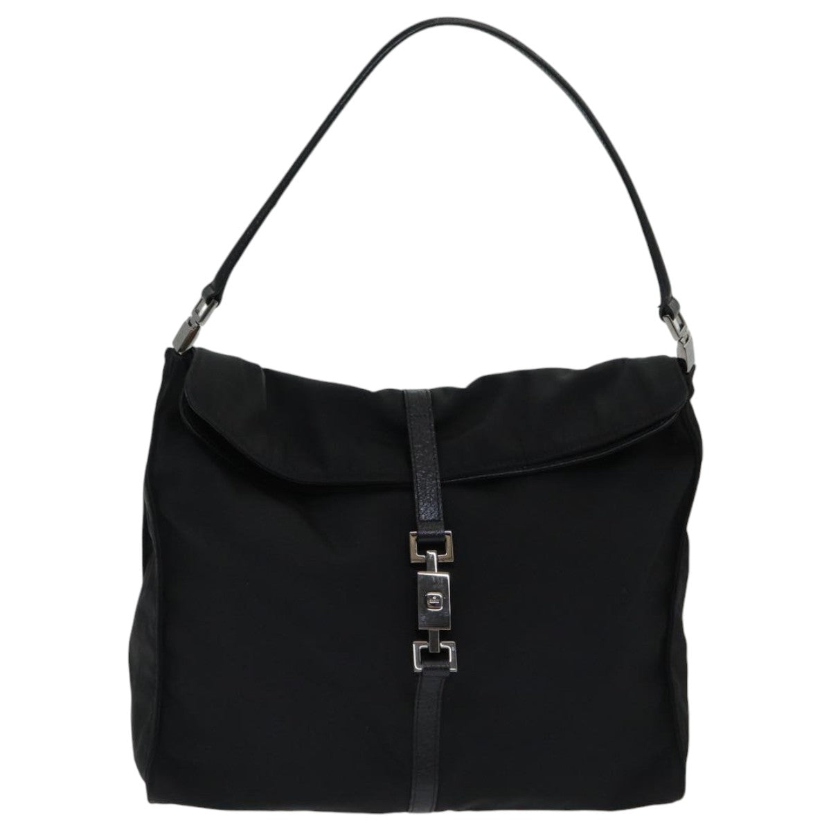 GUCCI Jackie Shoulder Bag Nylon Black Silver 001 3355 85992