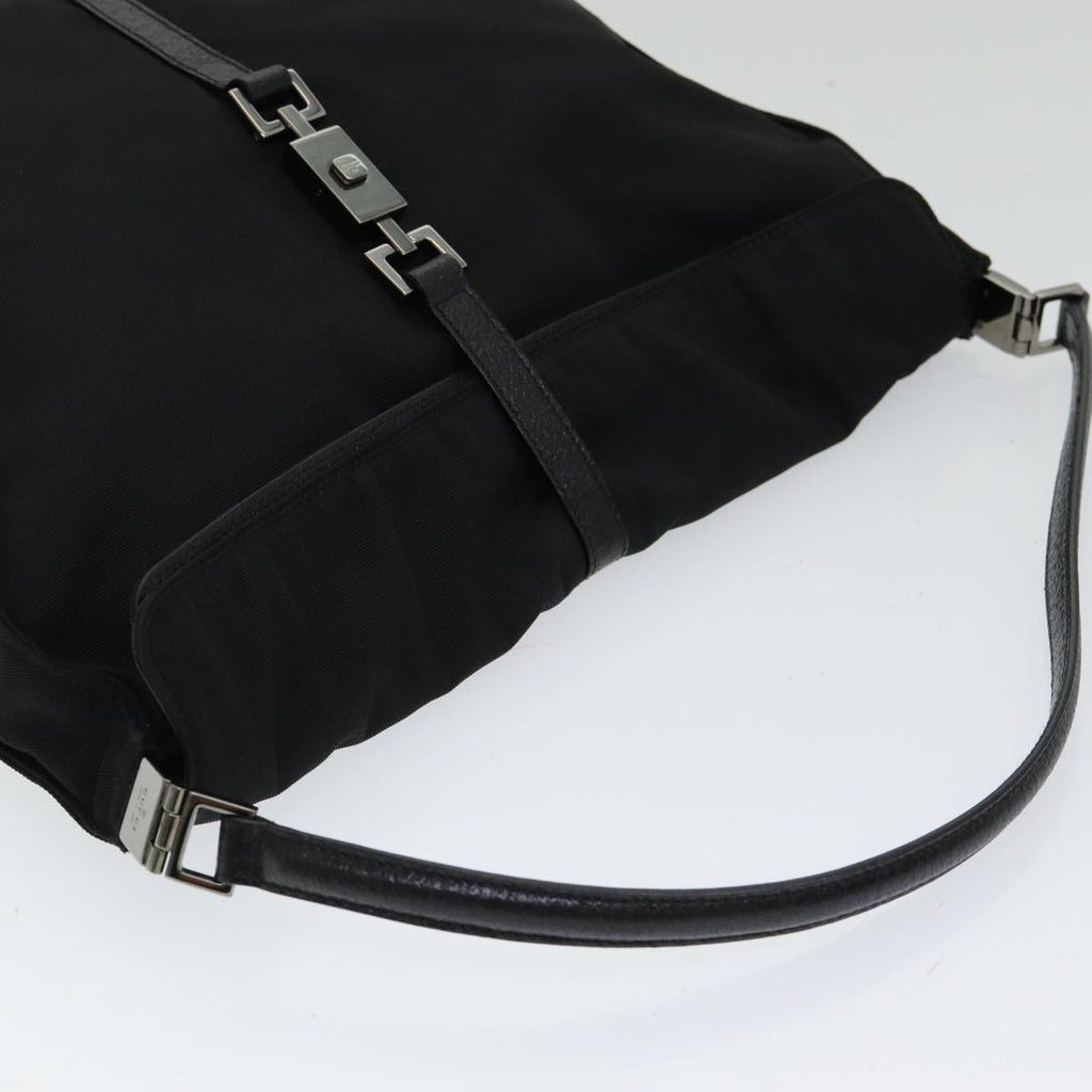 GUCCI Jackie Shoulder Bag Nylon Black Silver 001 3355 85992