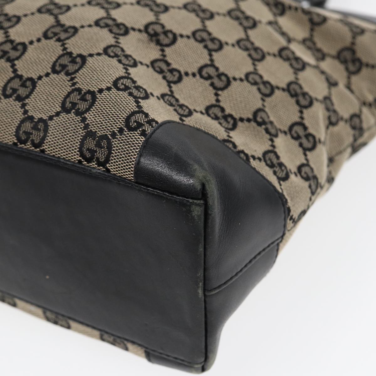 GUCCI GG Canvas Hand Bag Navy Gold 002 1119 85995