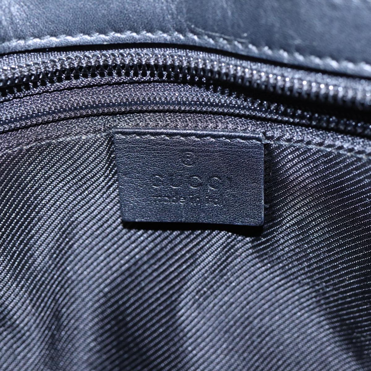 GUCCI GG Canvas Hand Bag Navy Gold 002 1119 85995