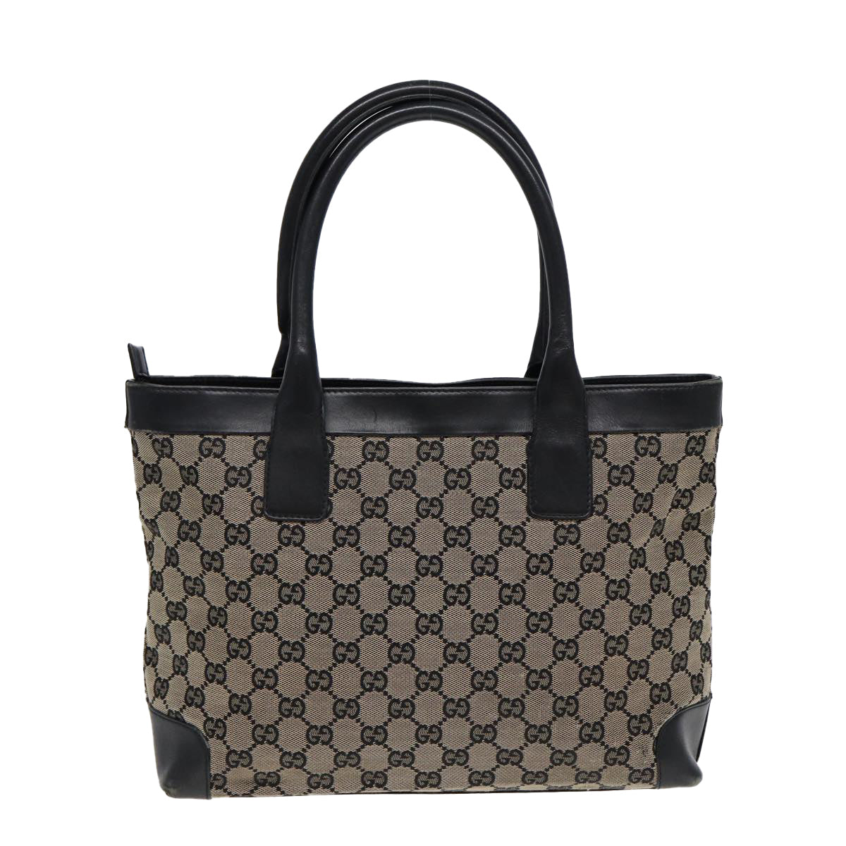 GUCCI GG Canvas Hand Bag Navy Gold 002 1119 85995