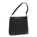 GUCCI GG Canvas Shoulder Bag Black Gold 33900 85998