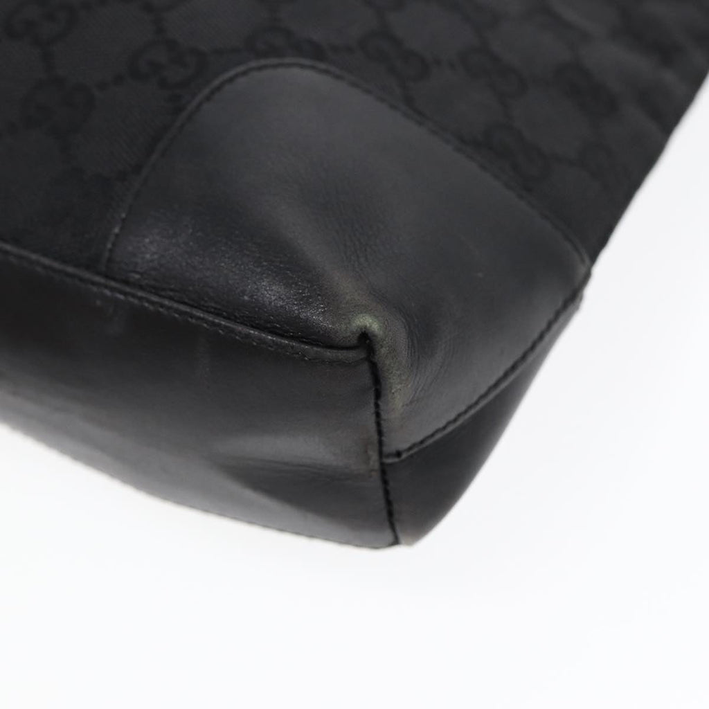 GUCCI GG Canvas Shoulder Bag Black Gold 33900 85998
