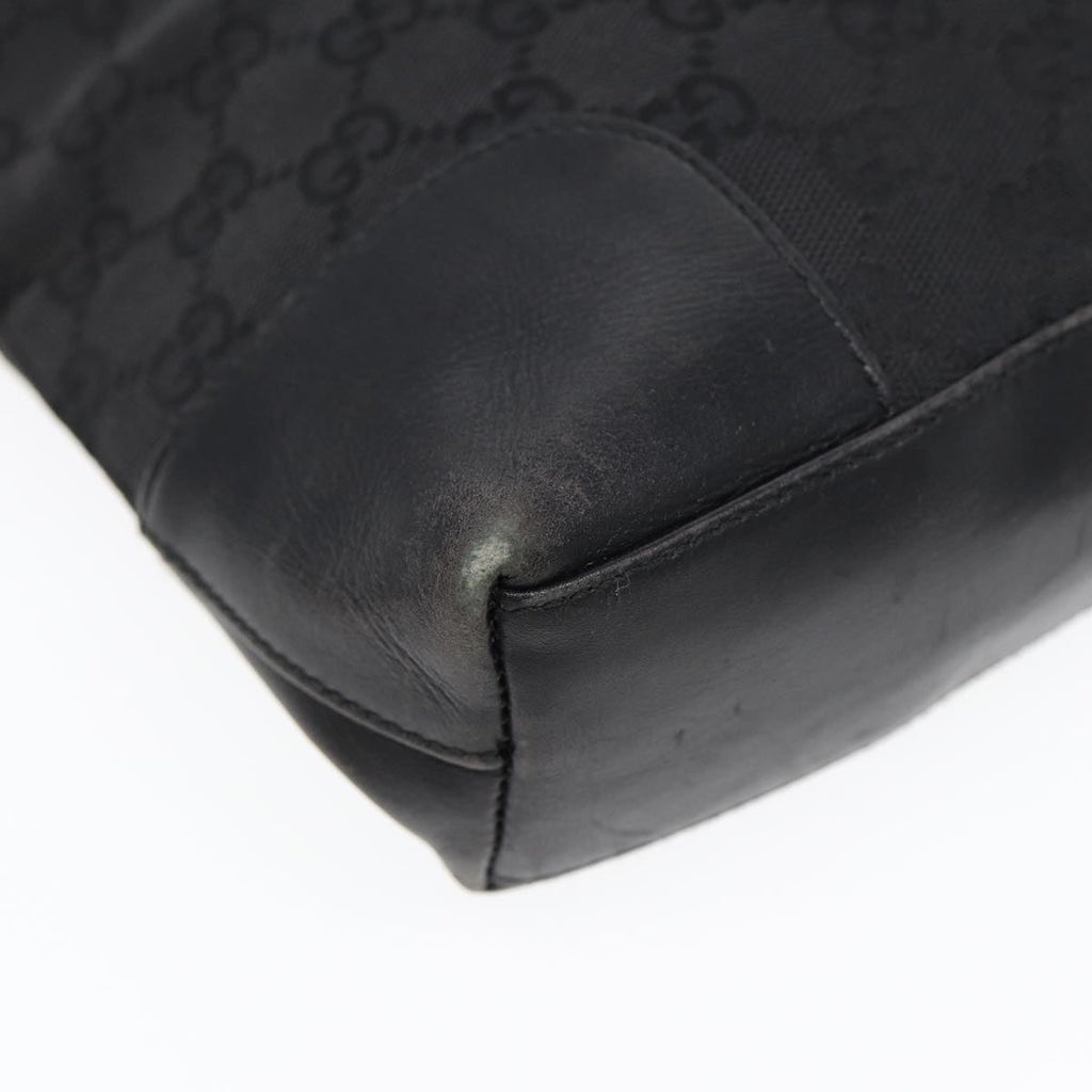 GUCCI GG Canvas Shoulder Bag Black Gold 33900 85998