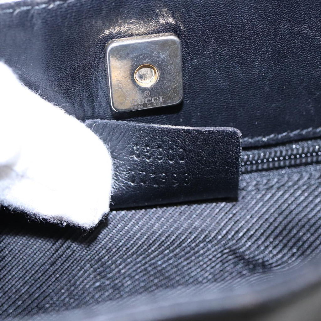 GUCCI GG Canvas Shoulder Bag Black Gold 33900 85998