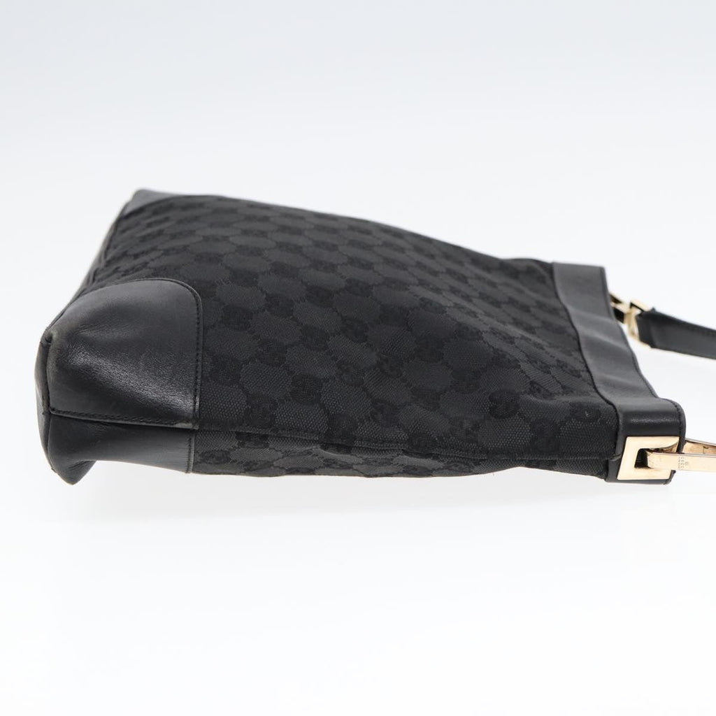 GUCCI GG Canvas Shoulder Bag Black Gold 33900 85998