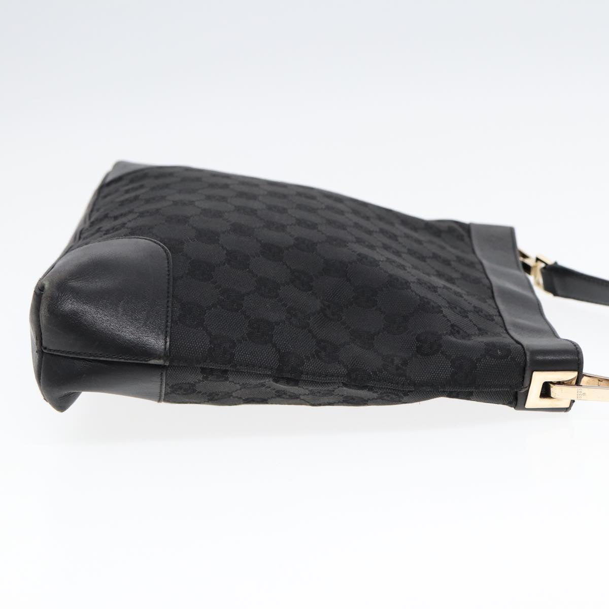 GUCCI GG Canvas Shoulder Bag Black Gold 33900 85998