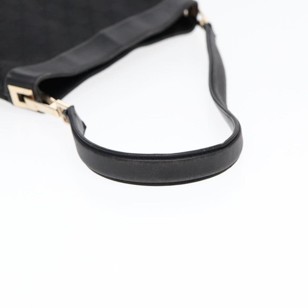 GUCCI GG Canvas Shoulder Bag Black Gold 33900 85998