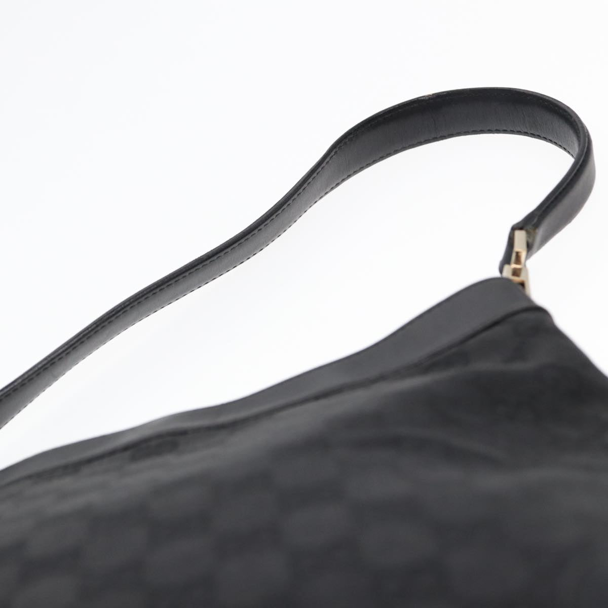 GUCCI GG Canvas Shoulder Bag Black Gold 33900 85998