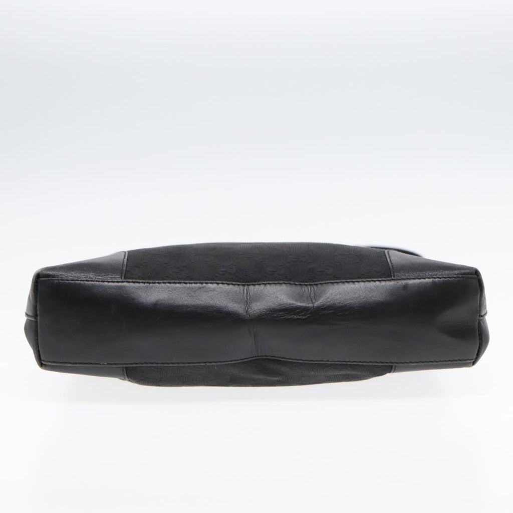 GUCCI GG Canvas Shoulder Bag Black Gold 33900 85998