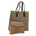 GUCCI GG Supreme Micro GG Supreme Tote Bag PVC Leather 2Set Beige 85999