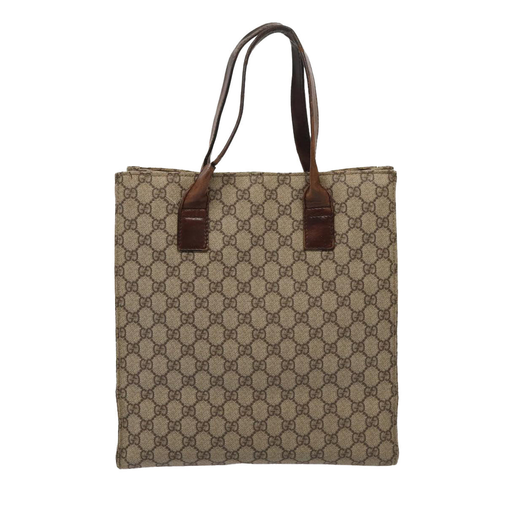 GUCCI GG Supreme Micro GG Supreme Tote Bag PVC Leather 2Set Beige 85999