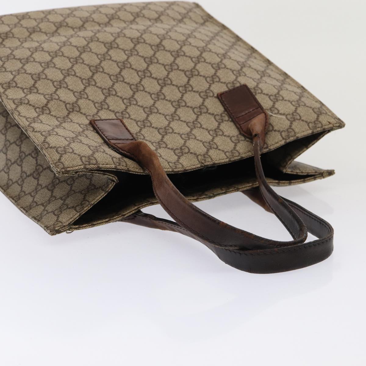 GUCCI GG Supreme Micro GG Supreme Tote Bag PVC Leather 2Set Beige 85999