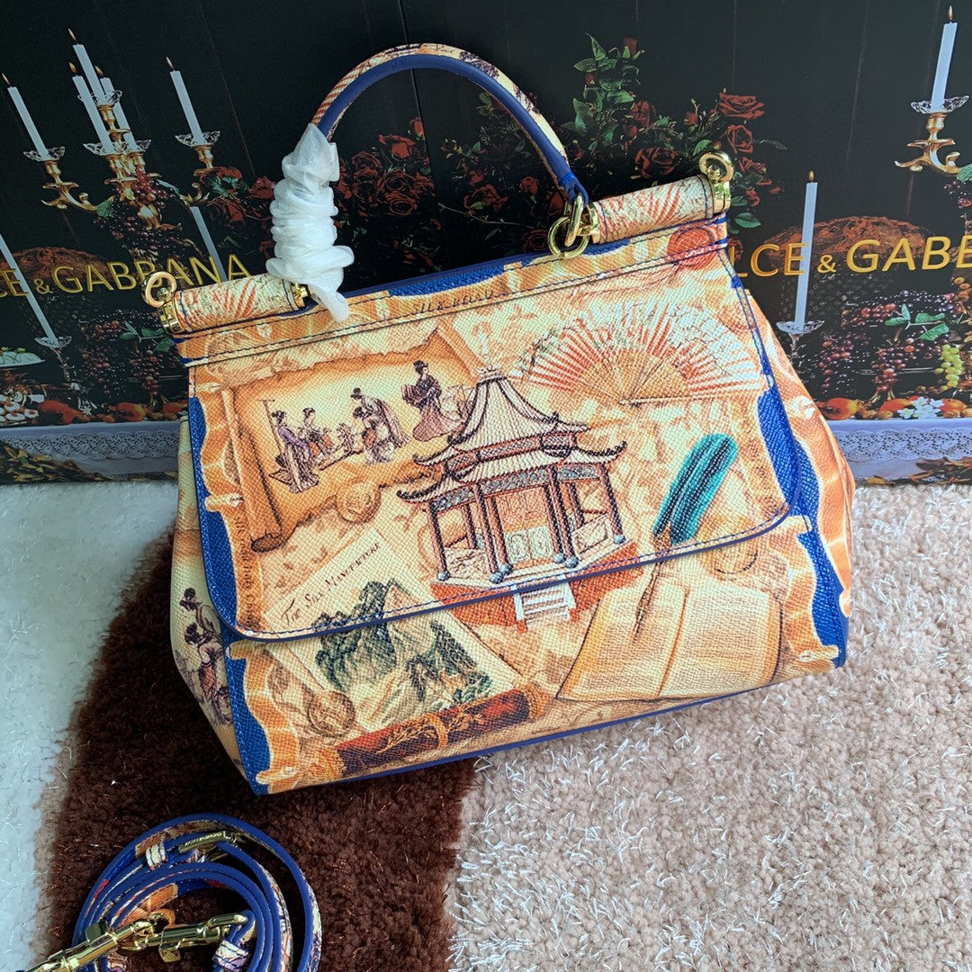 GLAMI MeGLAMIum Sicily Handbag Unique Print Motifs Muticolour For Women 10.2in/26cm GLAMI