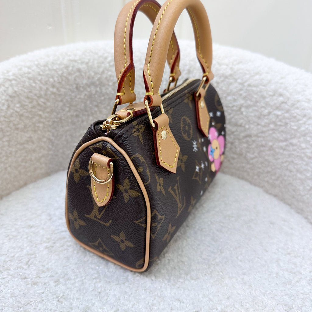 LV Christmas 2023 Vivienne Nano Speedy in Monogram Canvas and GHW