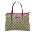 Brown Gucci GG Supreme Convertible Zip Tote Satchel