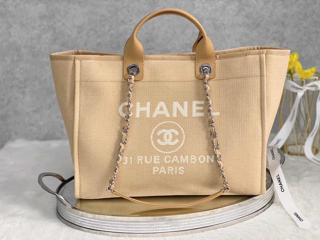 CHLSmall Shopping Bag Silver Hardware Raffia For Women, Women’s Handbags, Shoulder Bags 15.2in/39cm AS3257