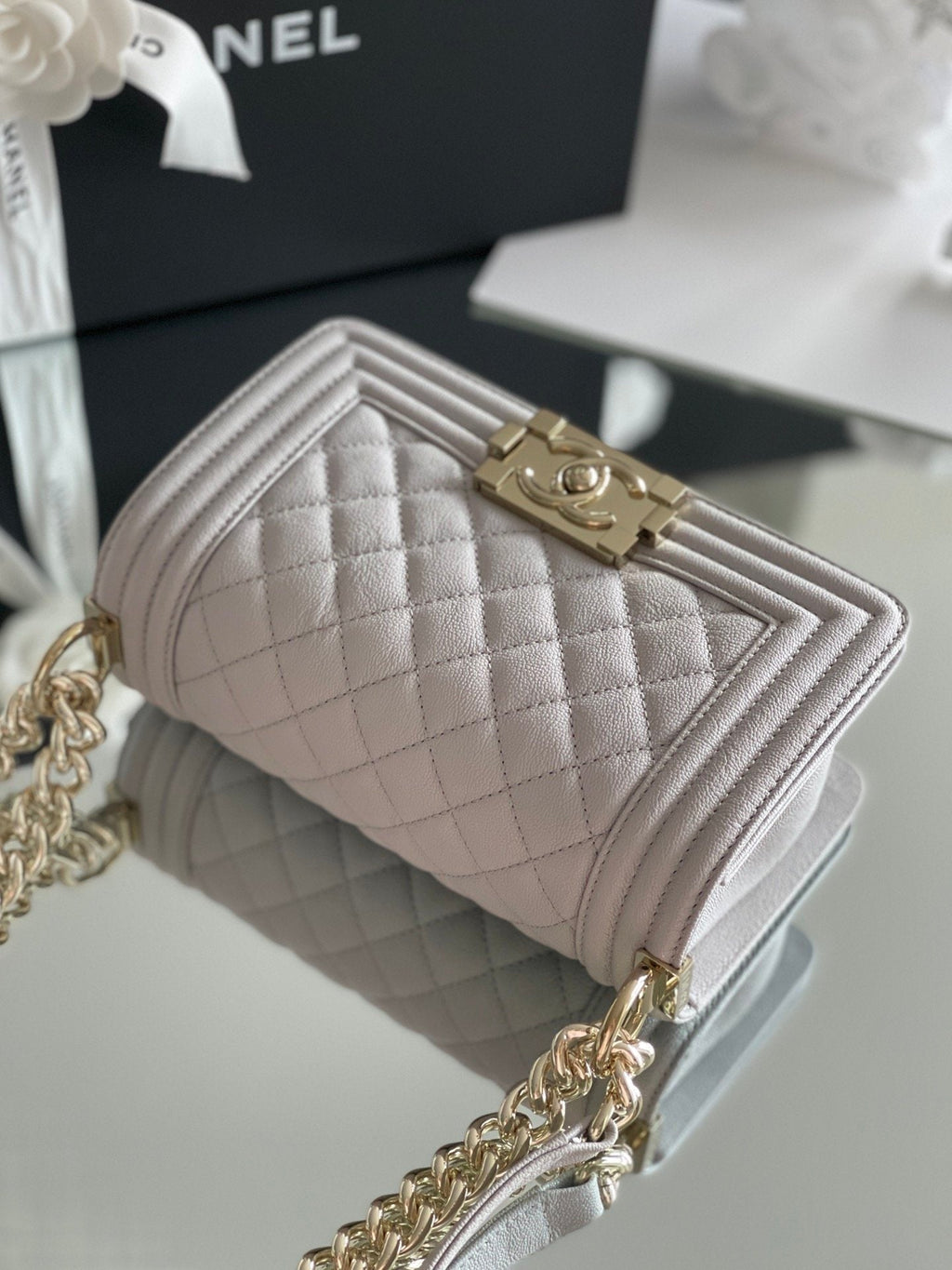 CHLMini Classic GlamIapbag White For Women 15cm/5.9 in