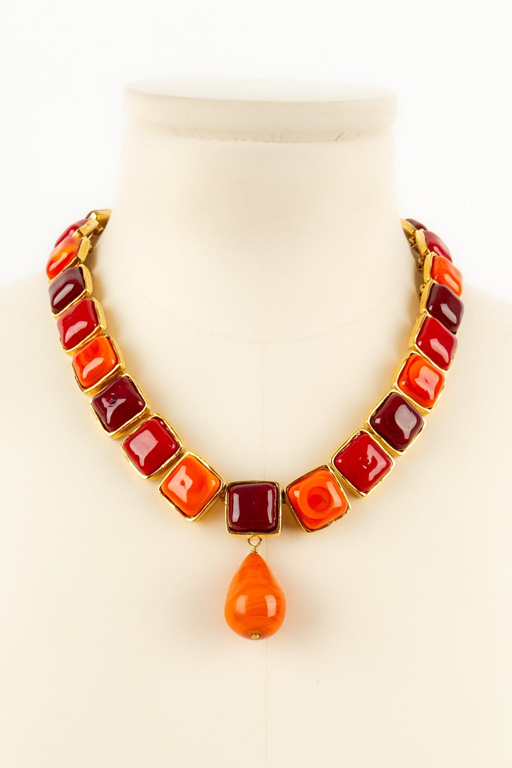 Collier en pÃƒÆ’Ã‚Â¢te de verre Chanel 1990s