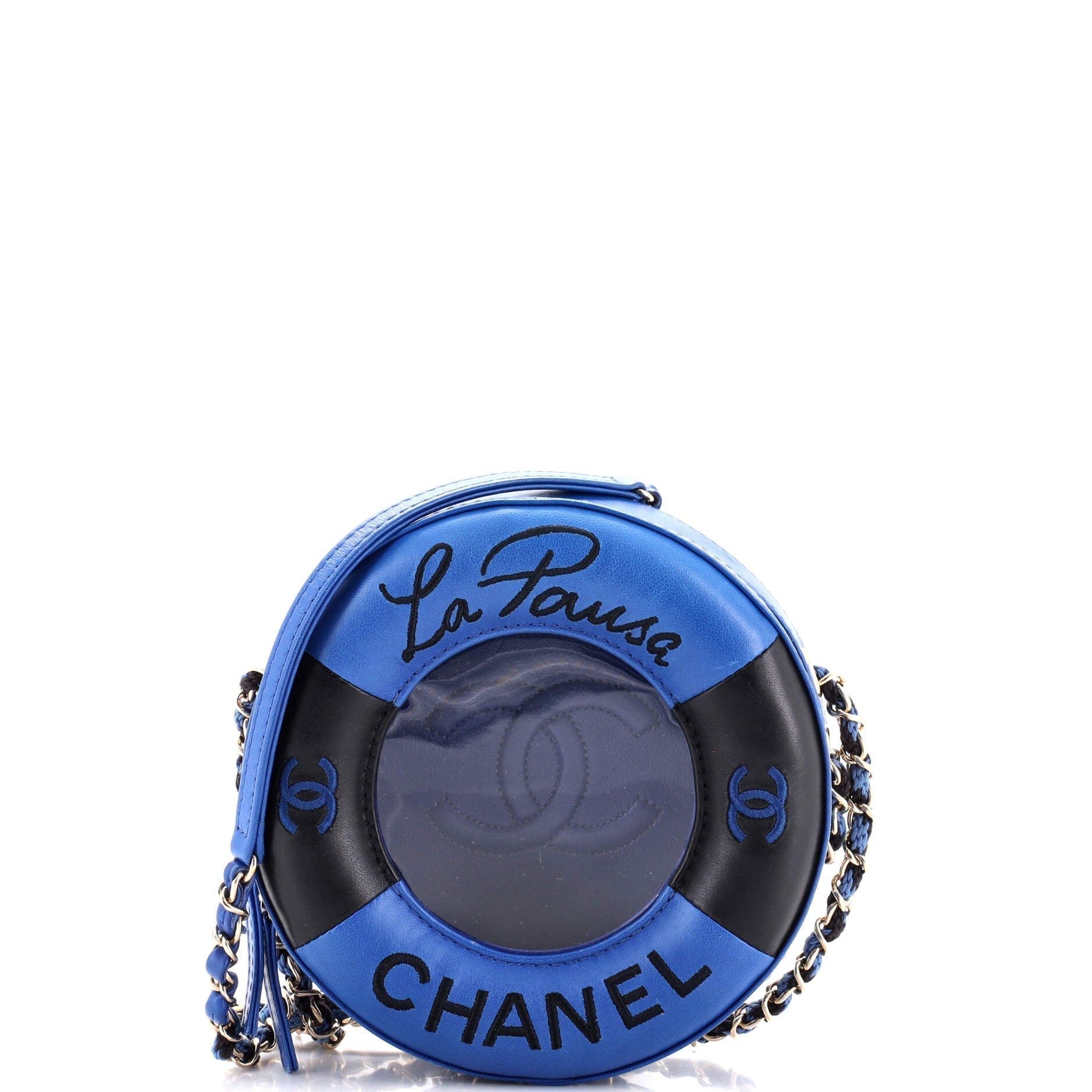 CHANEL Lifesaver Round Crossbody Bag Lambskin Small