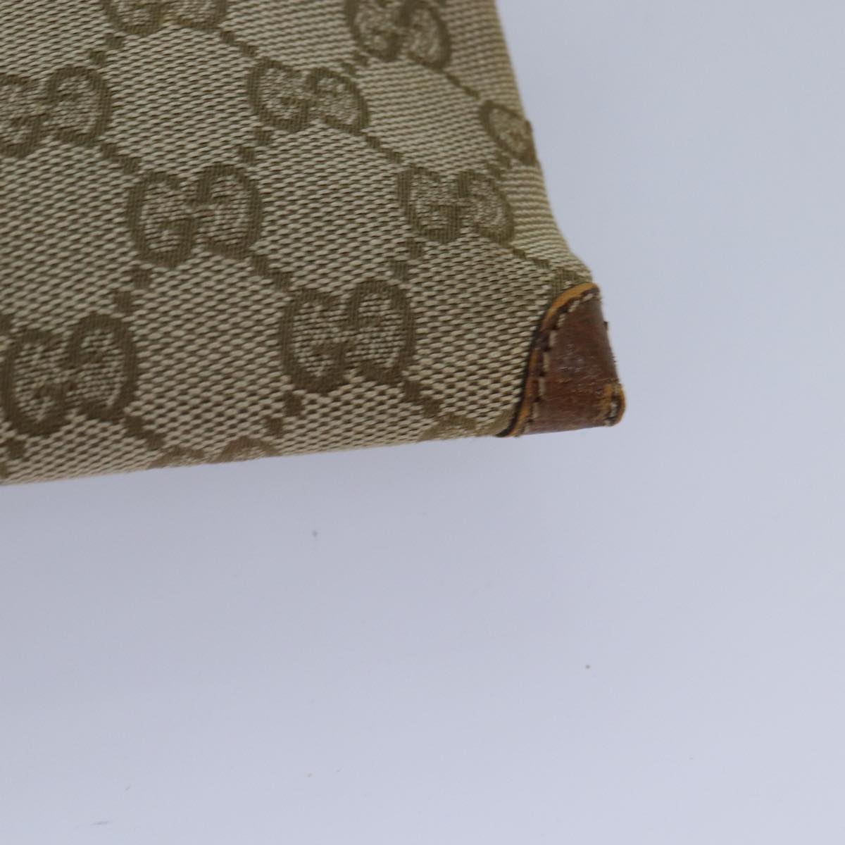GUCCI GG Canvas Web Sherry Line Clutch Bag Beige Red gold 86042