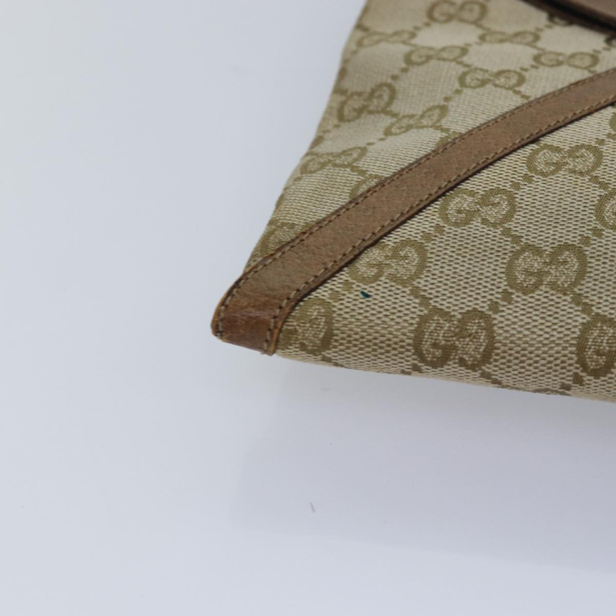 GUCCI GG Canvas Web Sherry Line Clutch Bag Beige Red gold 86042