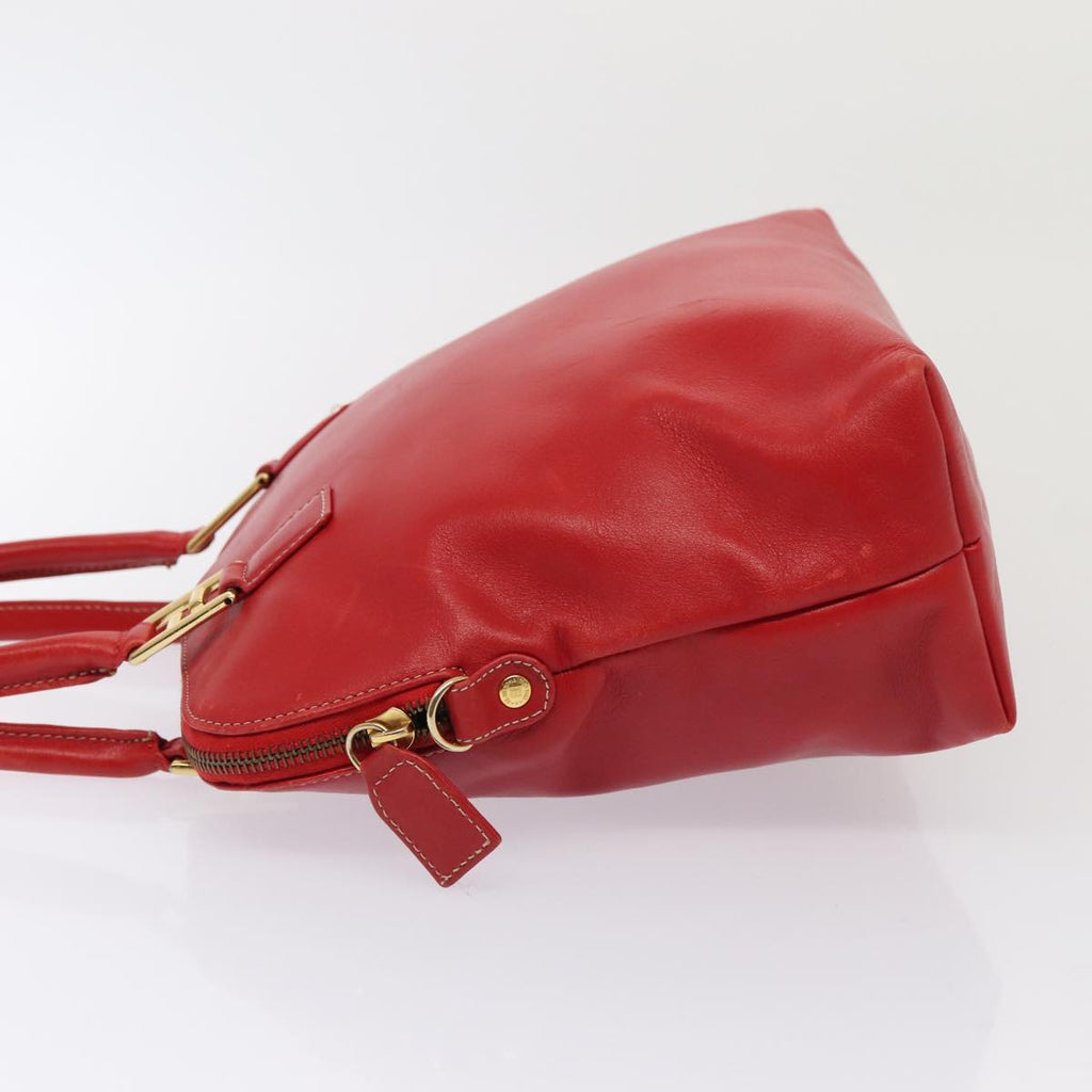 FENDI Hand Bag Leather 2way Red Gold 86044