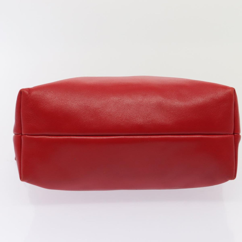 FENDI Hand Bag Leather 2way Red Gold 86044