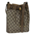 GUCCI GG Supreme Web Sherry Line Shoulder Bag PVC Beige Gold 86046