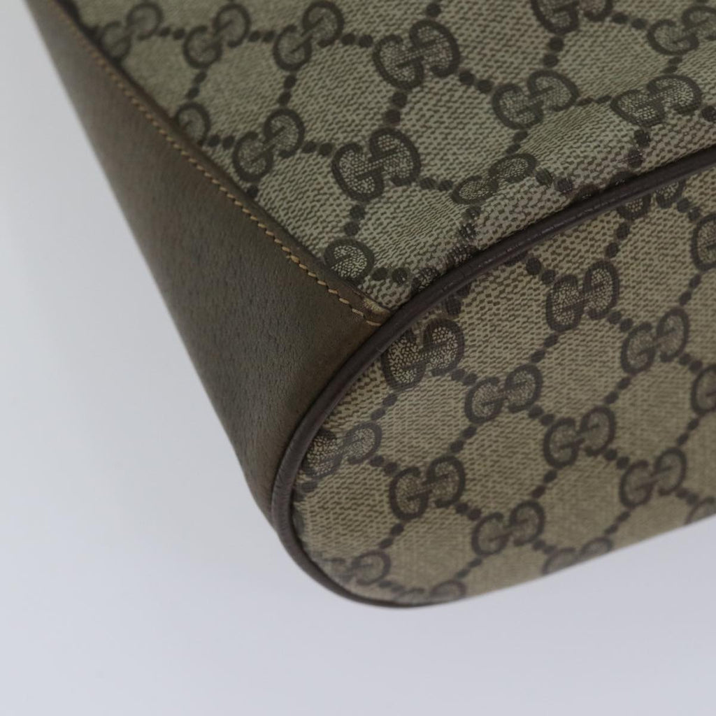 GUCCI GG Supreme Web Sherry Line Shoulder Bag PVC Beige Gold 86046