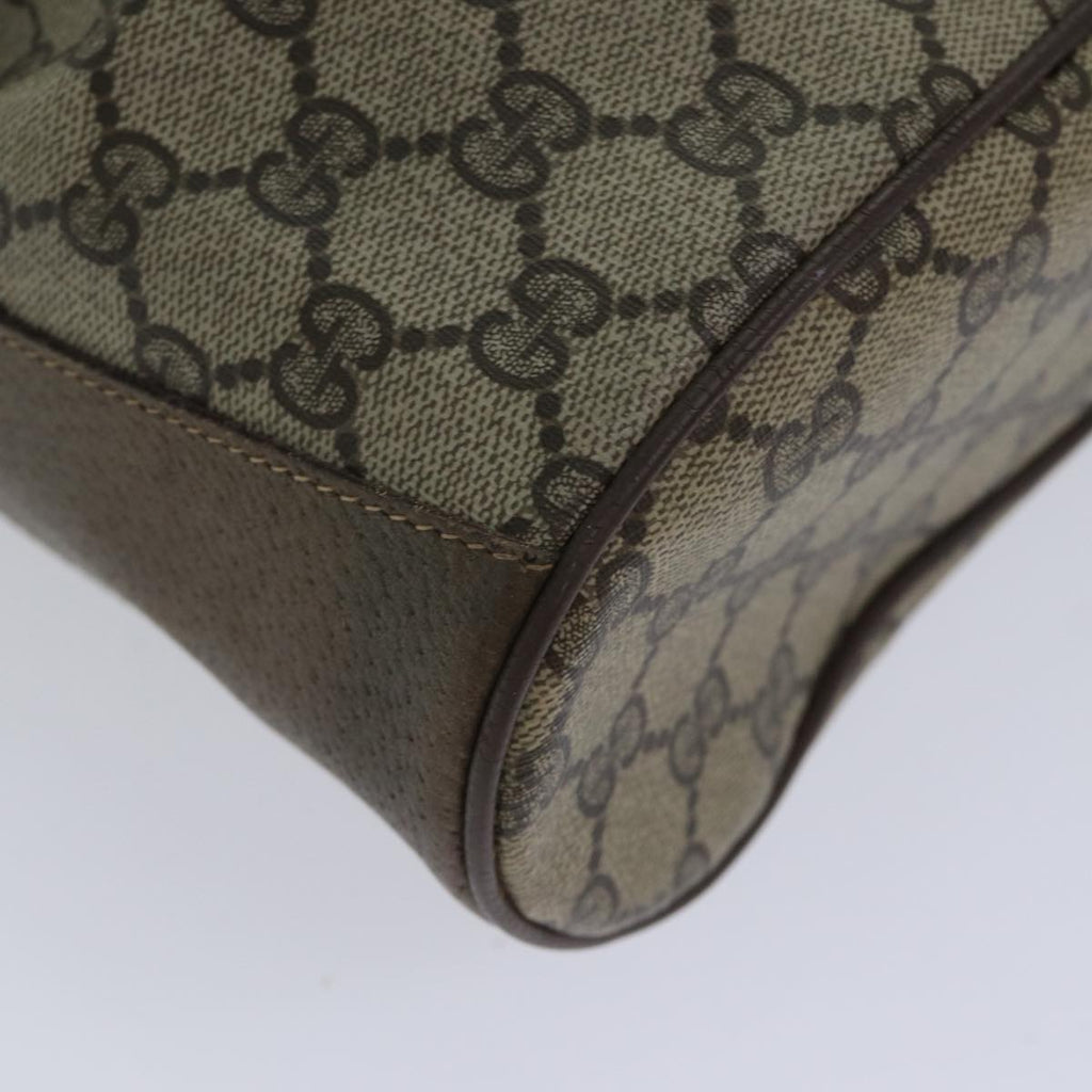 GUCCI GG Supreme Web Sherry Line Shoulder Bag PVC Beige Gold 86046