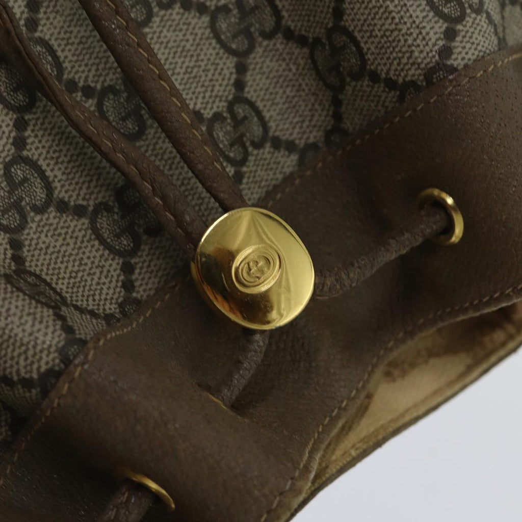 GUCCI GG Supreme Web Sherry Line Shoulder Bag PVC Beige Gold 86046