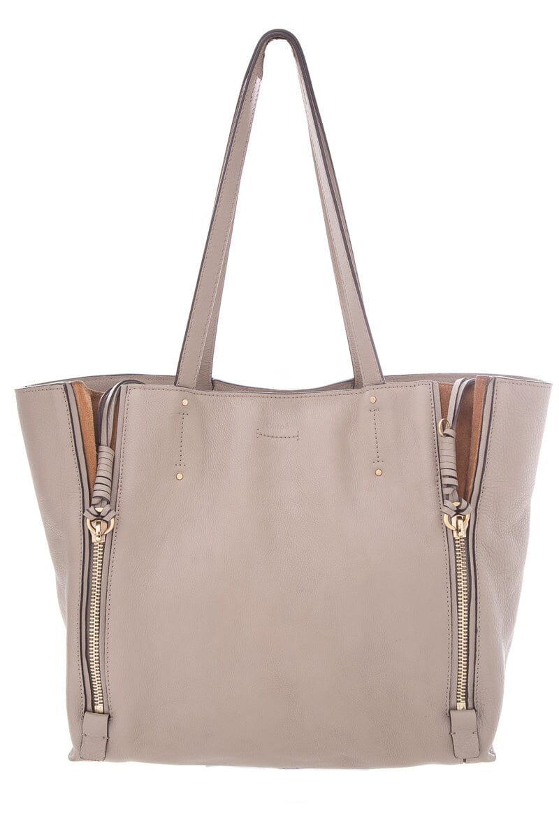 Chloe Beige & Brown Leather & Suede Milo Tote