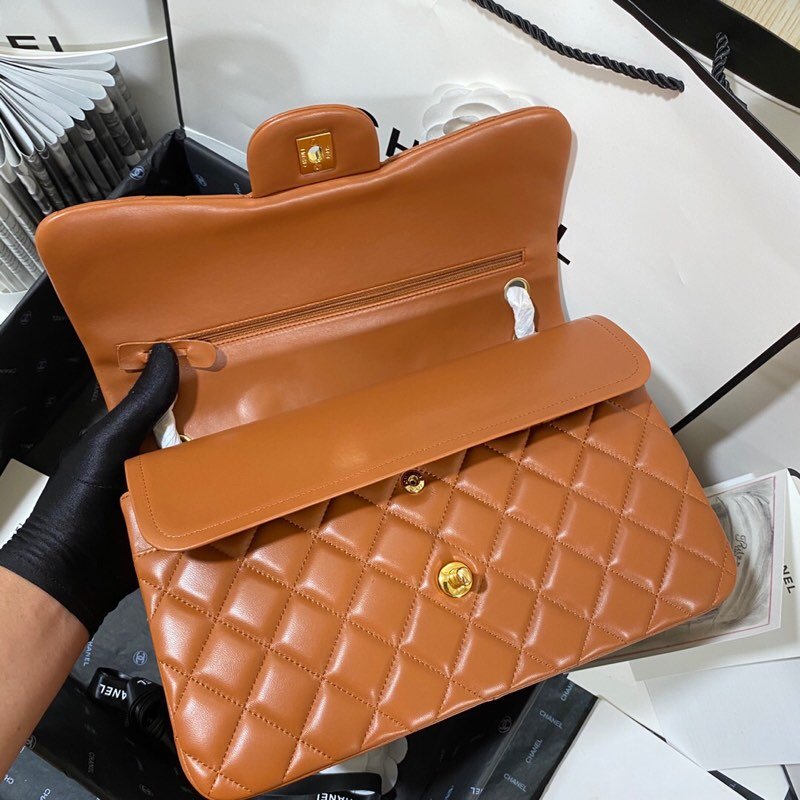 CHLLarge Classic Handbag Gold Hardware Brown For Women, Women’s Handbags, Shoulder Bags 11.8in/30cm