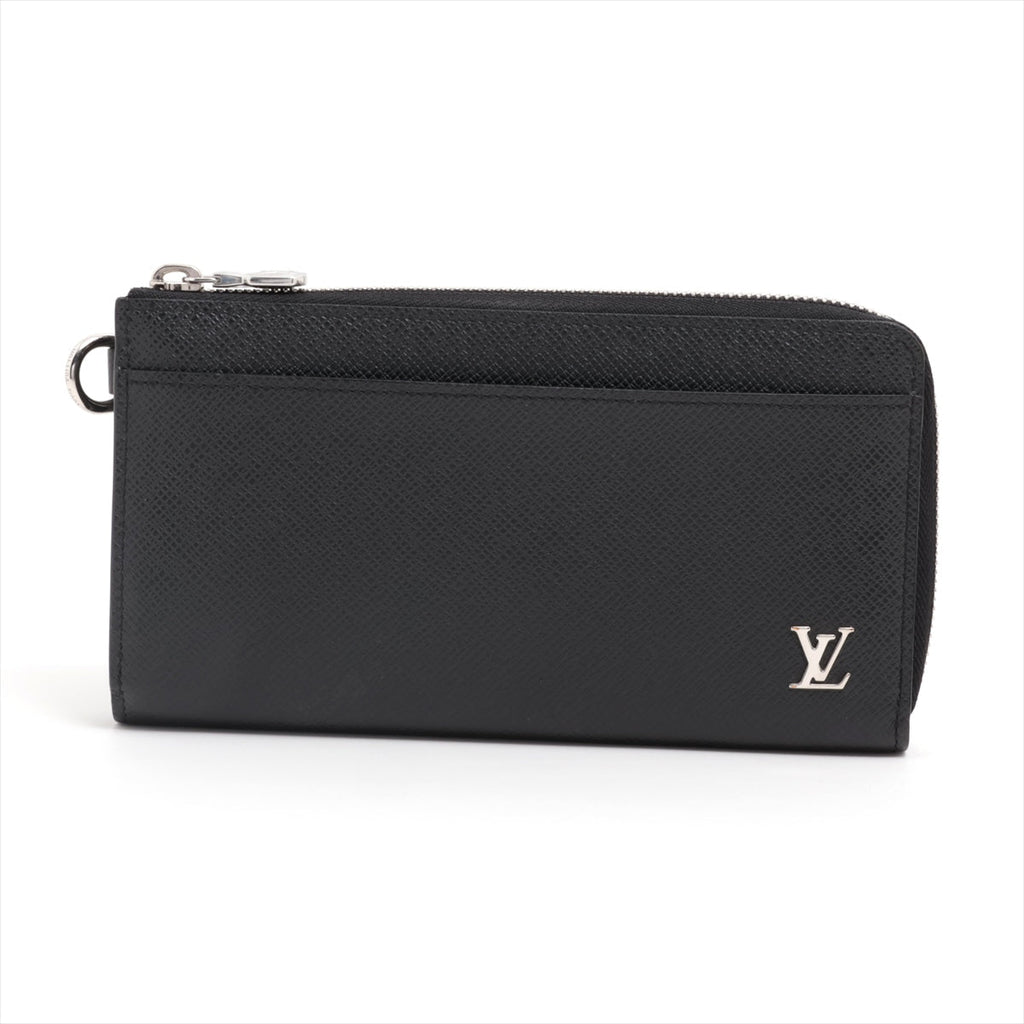 Louis Vuitton Taiga Zippy Dragon M69409 Black Round Zipper Wallet