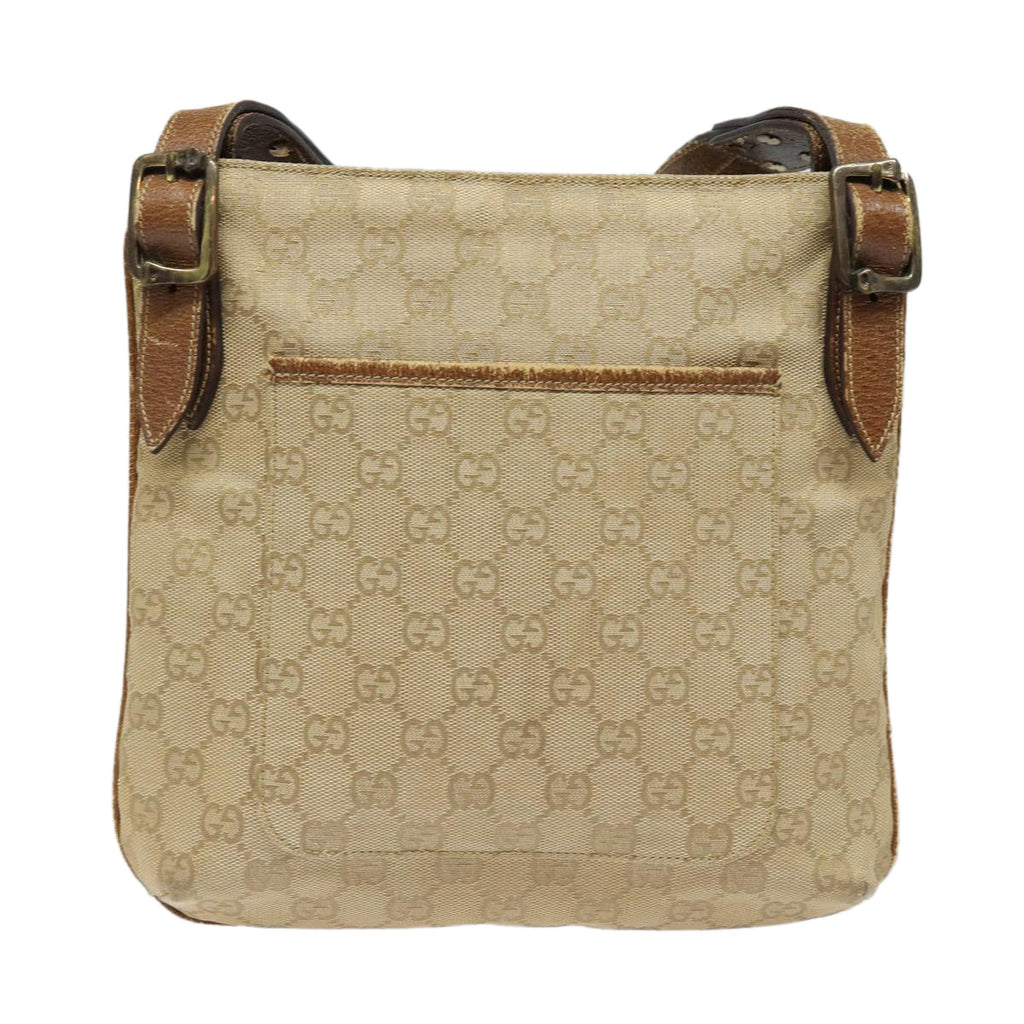 GUCCI GG Canvas Shoulder Bag Beige 115514 86155