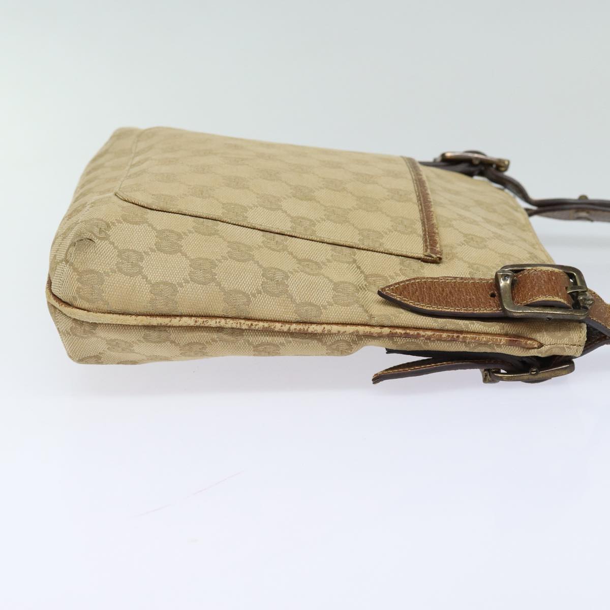 GUCCI GG Canvas Shoulder Bag Beige 115514 86155
