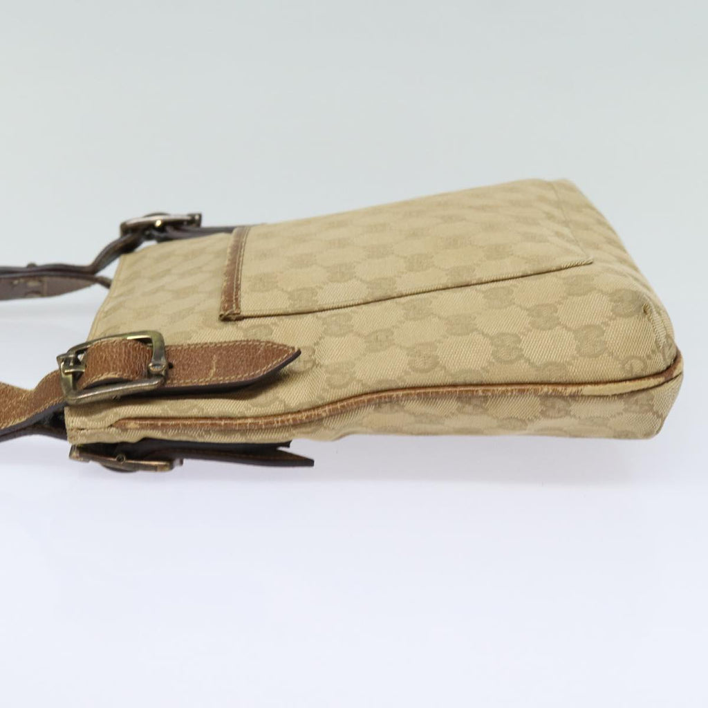 GUCCI GG Canvas Shoulder Bag Beige 115514 86155