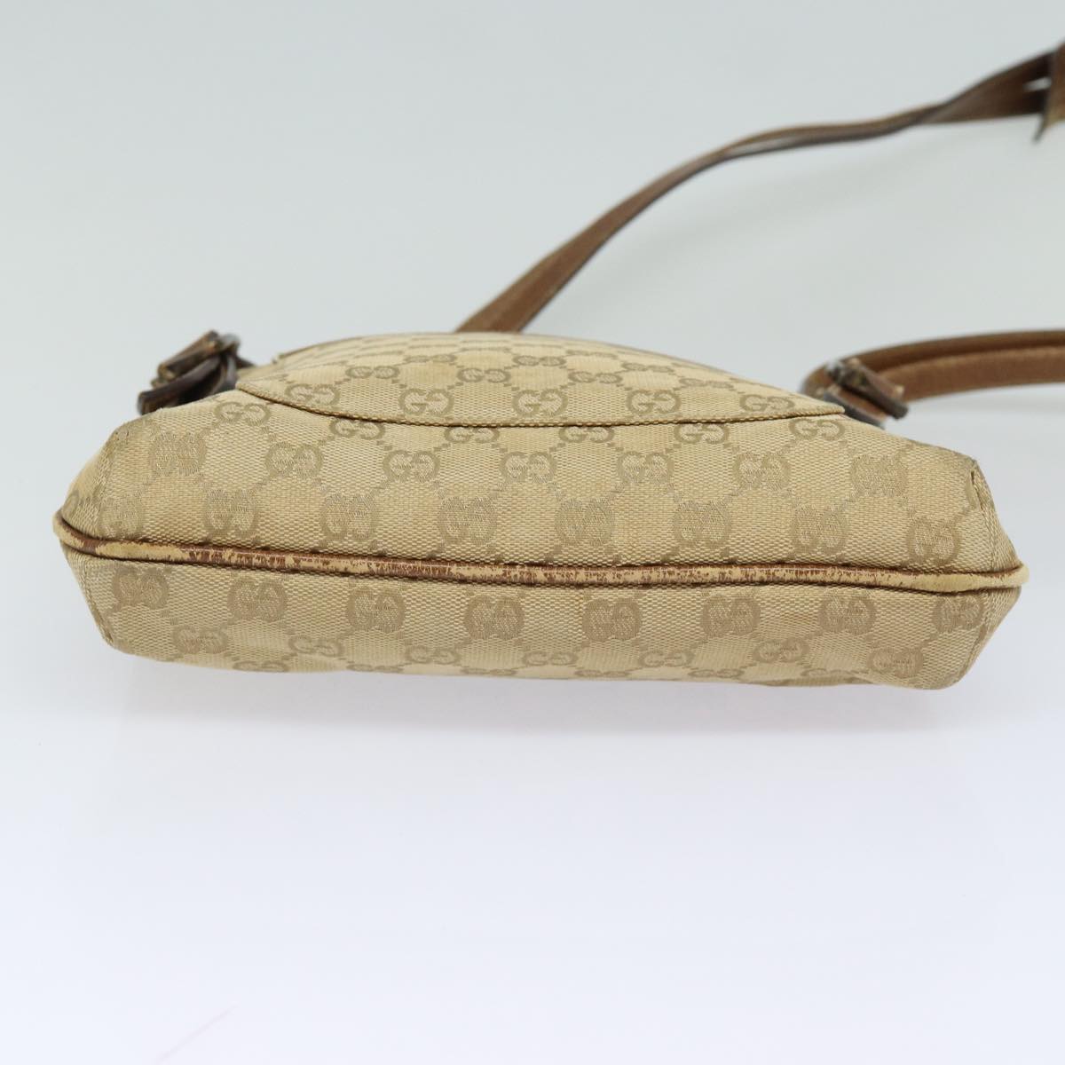 GUCCI GG Canvas Shoulder Bag Beige 115514 86155