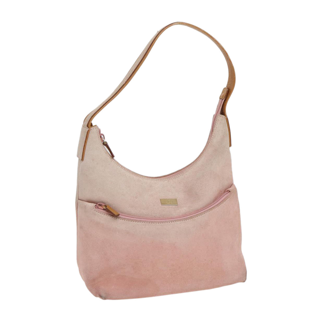 GUCCI Hand Bag Suede Pink Gold 001 3386 86157